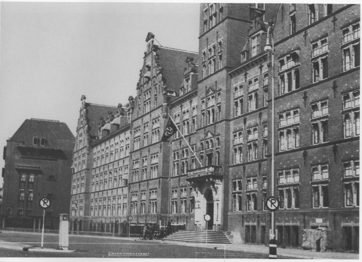 Royal Dutch Shell HQ, The Hague, swastika flag